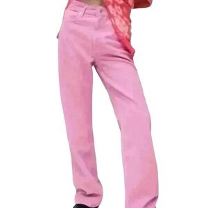 Zara, pink corduroy, wide leg pants